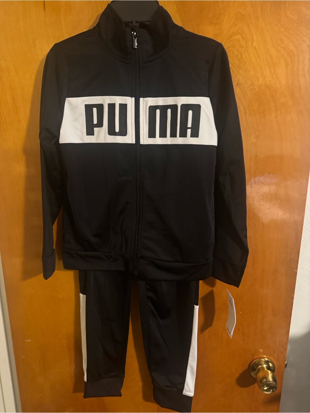 Puma Track Jacket Joggers Sweatpants Set Boys Small Black